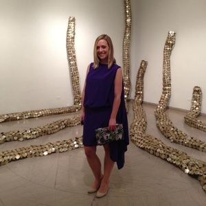 BCBGMaxAzria - Elegant silk drape dress